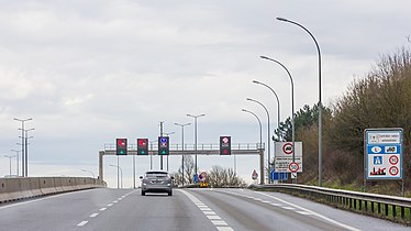 Die A3 kurz nach dem Grenzübergang zu Frankreich