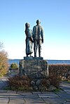 Monumento aos emigrantes suecos do século XIX, em Karlshamn