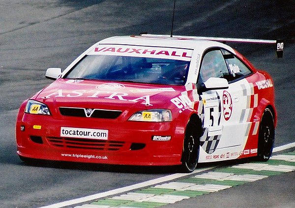 Plato driving for Vauxhall at Brands Hatch during the 2001 British Touring Car Championship season.