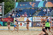 Deutsch: Beachhandball Europameisterschaften 2019 (Beach handball Euro); Tag 6: 7. Juli 2019 – Spiel um Platz Drei, Frauen, Kroatien-Niederlande 0:2 (14:23, 20:22) English: Beach handball Euro; Day 6: 7 July 2019 – Women's Bronze Medal Match – Croatia-Netherlands 0:2 (14:23, 20:22)