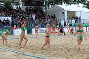 Deutsch: Beachhandball Europameisterschaften 2019 (Beach handball Euro); Tag 6: 7. Juli 2019 – Frauenfinale, Dänemark-Ungarn 2:0 (18:12, 23:22) English: Beach handball Euro; Day 6: 7 July 2019 – Women's Final – Denmark-Hungary 2:0 (18:12, 23:22)