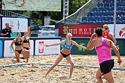 Deutsch: Beachhandball Europameisterschaften 2019 (Beach handball Euro); Tag 5: 6. Juli 2019 – Frauen, Halbfinale, Kroatien-Dänemark 1:2 (12:19, 17:10, 4:7) English: Beach handball Euro; Day 5: 6 July 2019 – Semifinal Men – Croatia-Denmark 1:2 (12:19, 17:10, 4:7)