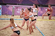 Deutsch: Beachhandball bei den Olympischen Jugendspielen 2018; Tag 5, 10. November 2018; Mädchen, Hauptrunde - Kroatien-Niederlande 1:2 English: Beach handball at the 2018 Summer Youth Olympics at 11 October 2018 – Girls Main Round – Croatia-Netherlands 1:2