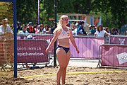 Deutsch: Beachhandball bei den Olympischen Jugendspielen 2018 in Buenos Aires; Tag 7, 13. Oktober 2018; Mädchen, Halbfinale – Niederlande-Kroatien 0:2 English: Beach handball at the 2018 Summer Youth Olympics in Buenos Aires at 13 October 2018 – Girls Semifinal – Netherlands-Croatia 0:2 Español: Handball de playa en los Juegos Olimpicos de la Juventud Buenos Aires 2018 en 13 de octubre de 2018 – Semifinales Femeninas - Países Bajos-Croacia 0:2