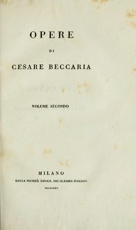 Cesare Beccaria, Opere (1821)