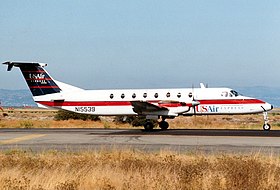 Un Beechcraft 1900C d'US Airways Express similaire à celui impliqué dans l'accident.