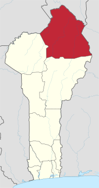 Mapa que destaca el departamento de Alibori