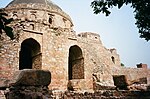 Bijay Mandal, neighbouring domes, buildings and dalan to north of Begumpur