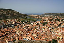 view of Bosa from the Serravalle's Castle