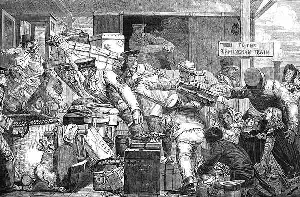 A cartoon depicting the horrors of goods transfer at the break of gauge at Gloucester in 1843