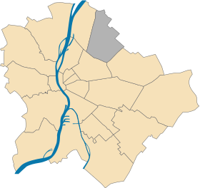 Lage des XV. Bezirks in Budapest
