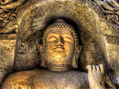 Cave sculpture of Buddha