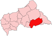 Situo de la prefektujo Mbomou en la Centr-Afrika Respubliko