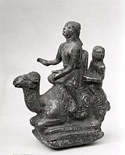 Nabataean sculpture, camel and riders. ca. 1st century BC Camel and riders MET me31 67 2.jpg