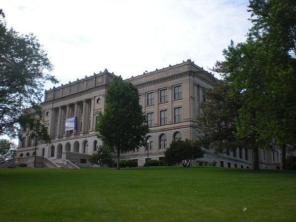 Omaha Central High School sits on the site of the old capitol building on capital hill in Downtown Omaha.