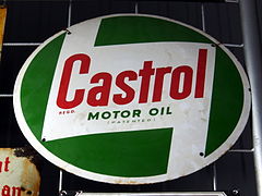 Моторное масло Castrol, эмалевый рекламный знак.JPG 