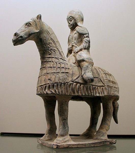 Mounted warrior of the Northern Wei dynasty from the collections of the Musée Cernuschi.