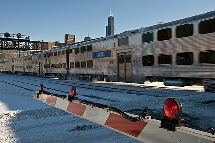 Metra train on the way to the Loop