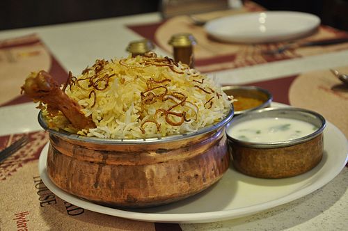 Hyderabadi Chicken Biryani.