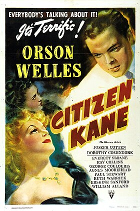 Citizen Kane poster, 1941 (Style B, unrestored).jpg