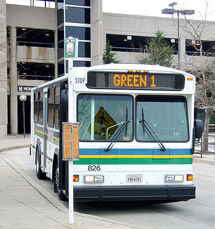 Fairfax City CUE Bus at Vienna, Fairfax, GMU station[b]
