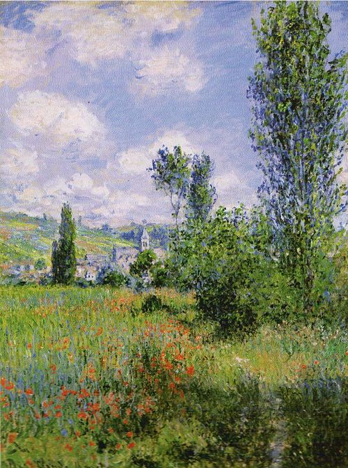 Veduta di Vétheuil, olio di Claude Monet