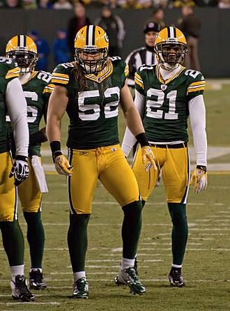 Clay Matthews (52) and Charles Woodson (21), two defensive stars for the Packers under Coach Mike McCarthy Clay Matthews (52), Charles Woodson (21).jpg