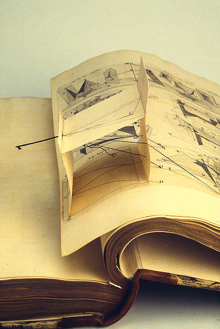 Page with pop-up part in Thomas Malton the Elder's book Treatise on Perspective (1775).