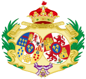 Vương huy của María Isabel Francisca de Asís của Tây Ban Nha với tư cách là Infanta và Bá tước phu nhân xứ Girgenti.