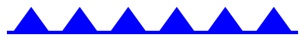 The symbol of a cold front: a blue line with triangles pointing in the direction of travel