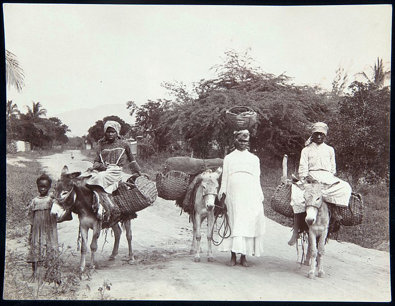 File:Collectie Nationaal Museum van Wereldculturen TM-60062257 Vrouwen met ezels op een landweg Jamaica A. Duperly & Sons (Fotostudio).jpg