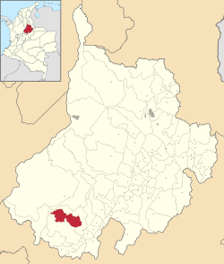 Vị trí của khu tự quản El Peñon trong tỉnh Santander
