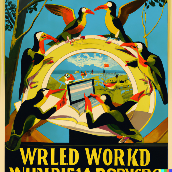 File:Colorful WW2 propaganda poster showing birdwatchers editing Wikipedia 2.png