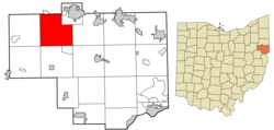 Columbiana County Ohio incorporated and unincorporated areas Butler highlighted.png