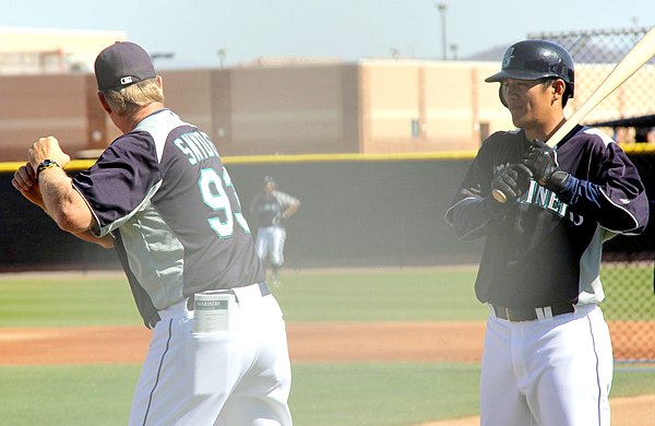 Snyder and Chih-Hsien Chiang in 2012 Spring Training