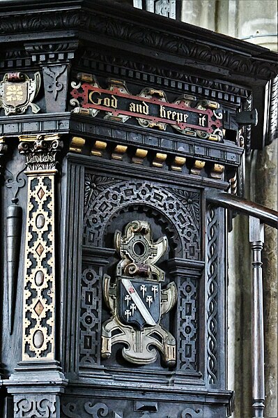 File:Croscombe, St. Mary's Church, The Jacobean pulpit (detail) - geograph.org.uk - 6147465.jpg