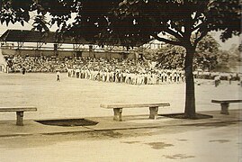 Las gradas del antiguo campo deportivo del colegio San Ignacio.