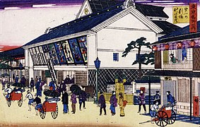 『東京名所之内 第一の劇場新富座』 三代目歌川広重（1881年）