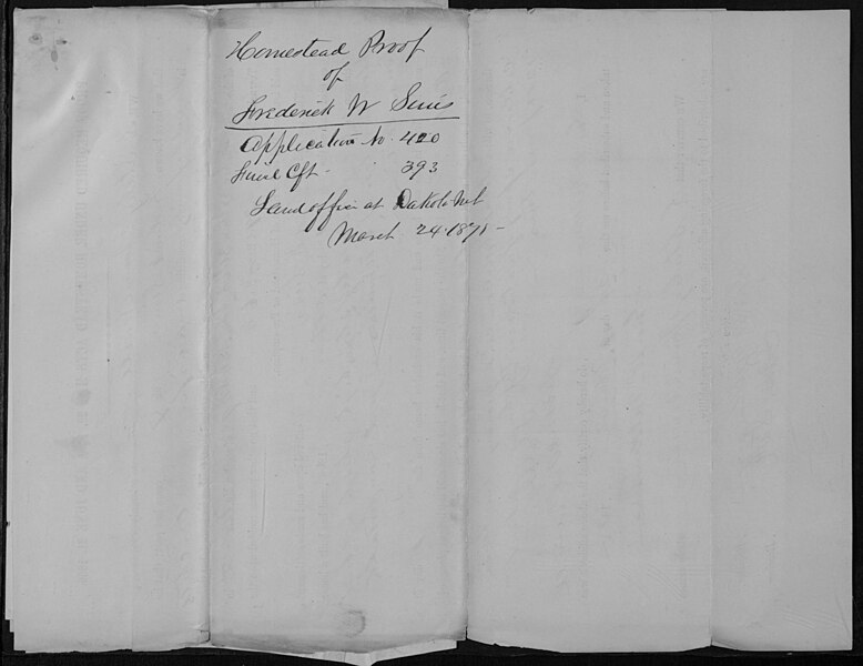 File:Dakota City; Niobrara; O'Neill Land Office (Nebraska), Homestead Final Certificate No. 393 - Frederick W Sims, March 24, 1875 - DPLA - 771c42e21db7c0369e3383a038fac4c6 (page 9).jpg