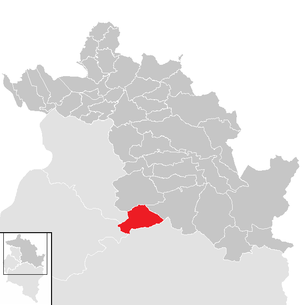 Location of the municipality of Damüls in the Bregenz district (clickable map)