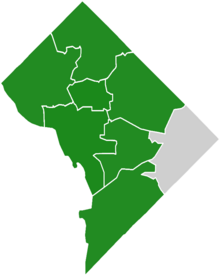 District of Columbia Green presidential primary election results by ward, 2012.
Jill Stein
Write-In District of Columbia Green presidential primary election results by ward, 2012.png