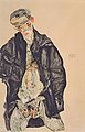 Egon Schiele, Sejbsbuidnis, Hoibakt mit Rock