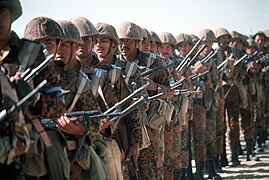 Egyptian soldiers line up in a column to await further orders during Exercise Bright Star '82 DF-ST-82-10154.jpg