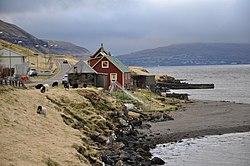 Langasandur with its beach Faroe Islands, Streymoy, Langasandur (01).jpg