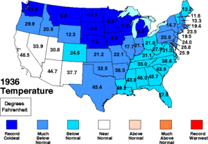 February 1936 US Temperature, in degrees Fahrenheit. Record warmest and coldest is based on a 112 yr period of records, 1895-2006. February 1936 US Temperature.gif