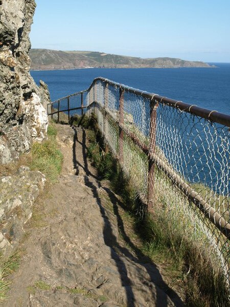 File:Fence on coast path, Sharp Tor - geograph.org.uk - 2549453.jpg