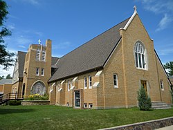 Первая конгрегационалистская объединенная церковь Христа NRHP 13000571 Округ Бьютт, SD.jpg