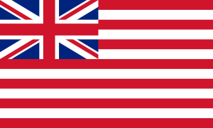 Bandera de la Compañía Británica de las Indias Orientales desde 1826 hasta 1895