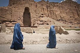 Giant standing Buddhas of Bamiyan still cast shadows