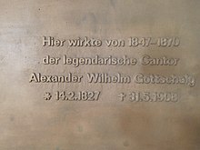 Gedenktafel für Kantor Gottschalg in der Kirche Tiefurt (Quelle: Wikimedia)